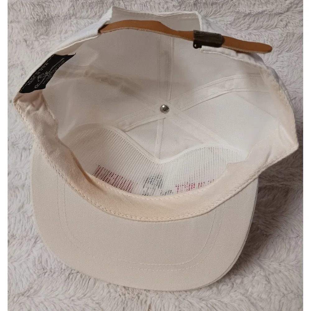VTG East West Shrine Football Classic & Pageant Leather Strap Cap Bowl White USA